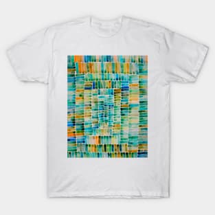 Watercolor abstract rectangles - orange and turquoise T-Shirt